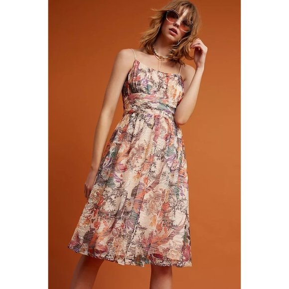 Anthropologie Dresses & Skirts - Maeve Anthropologie Mackenzie Floral Lace Sleeveless Midi Dress Women's 4